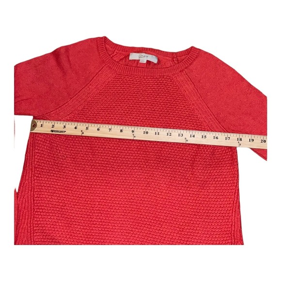 Loft women's sweater size M, Long sleeve color red. Pre-owned - Picture 7 of 10